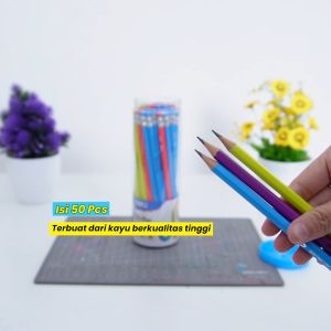 Deli Pencil / Pensil 2B Ujung Penghapus Isi 50 pcs EU51006