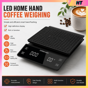 3kg/0.1g coffee weighing scale portable electronic digital kitchen scale with timer LED