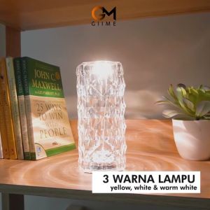 Lampu Kristal Viral Aesthetic mewah Crystal Lamp USB sensor sentuh lampu hias meja aksesoris interior dekorasi kamar Estetik barang unik