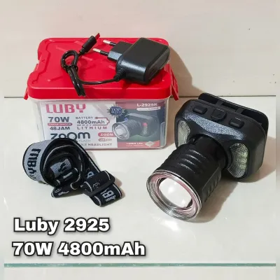 senter kepala luby 2905 zoom 50 watt super terang senter kepala luby original