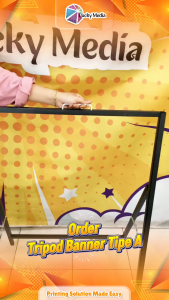 Tripod Banner A (RANGKA ONLY) Standing Frame Banner Display Promosi Papan Iklan Poster Berdiri Kuat