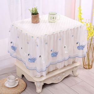 Bedside Table Cover Cloth Anti-Slip Dustproof Bedroom Lace Fabric Art Shield Chinese Style Home Decorative Dust Cover