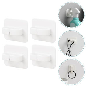 2pcs Self Adhesive Wall Hooks Heavy Duty Bathroom Kitchen Towel Bottle Hanger Waterproof No Drill Plastic Storage Hook Ring
