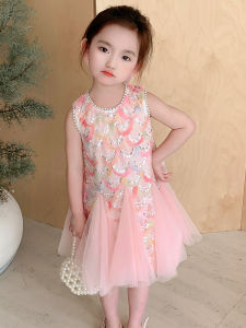 Mermaid Princess Dress Summer 2024 New Arrival. Childrens Dress Summer Dress Western Style Vest Dress Baby Dress