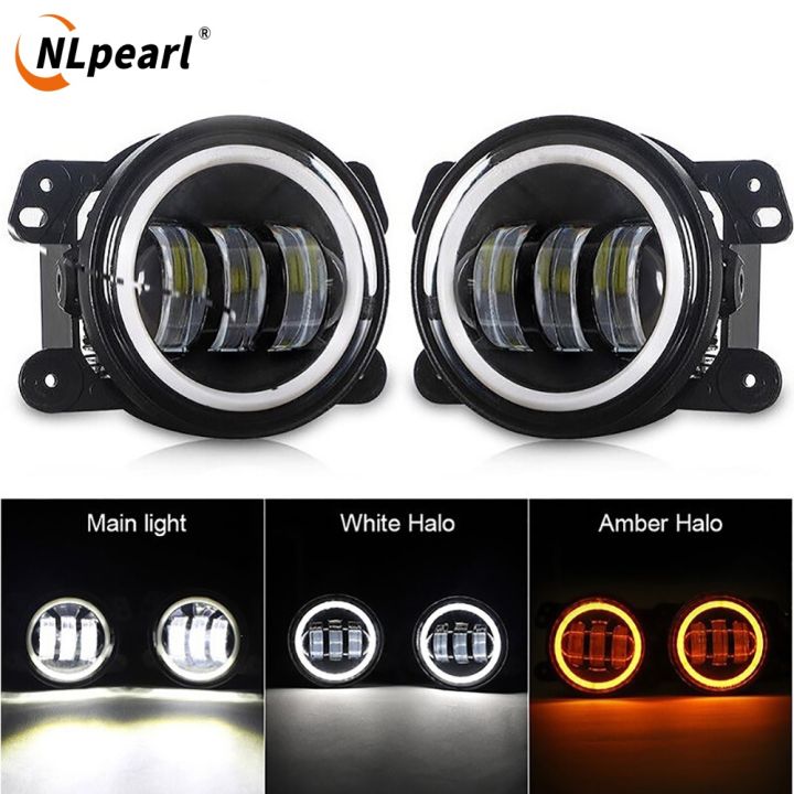 2Pcs 4Inch Fog Lights 30W Yellow White DRL Round Led with Lens ...