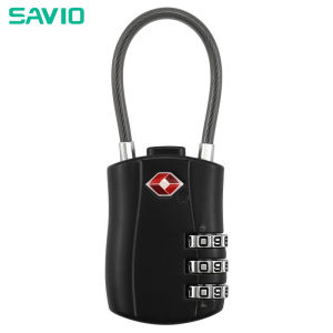 SAVIO TSA Approved Luggage Lock 3-Digit TSA Customs Code Lock Keyless Password Padlock Travel Suitcase Duffle Bag Locker Combination Lock