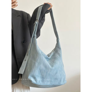 Large Capacity Retro Denim Canvas Commuter Tote Bag Womens Crossbody Shoulder Bag by Chen Mu Home Soft Handbag Tote