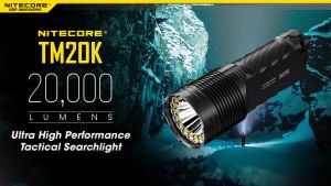 Nitecore TM20K Flashlight - 20000 Lumens - 9600mAh Battery - USB-C QC Charging - Searchlight