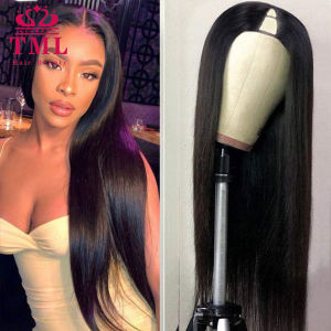 Silkly Straight V Part Human Hair Wigs 30 Inch Bone Straight Wig For Women Daily Use Glueless Wig Ready To Wear On Sale Natural