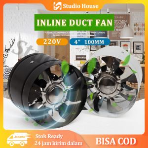 Inline Duct Fan Booster Exhaust Blower Air Cooling Vent Metal Blades 4 Inch 25 Watt High-Speed Exhaust Fan Inline Duct Kitchen Extractor Metal Toilet Fan Industrial Fan