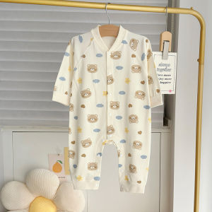 cat and fish | Boneless Pure Cotton Long-sleeved Pajama Onesie