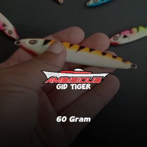 Metal Jig 60 Gram Mongkalo Ambisious Tiger GID UV Flourescent Fosfor Umpan Metal Jig 60g Micro Jig