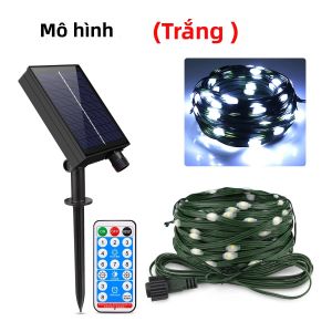Dây Đèn LED Năng Lượng Mặt Trời Ngoài Trời 100M/50M/30M/20M/10M Xmas Holiday Party Festoon Street Yard Wedding Garland Trang Trí Xung Quanh IP65 Có Thể Điều Chỉnh Độ Sáng