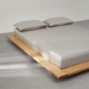 Tấm Trải Giường Bằng Vải Lyocell Tự Nhiên Màu Xám Trơn Có Dây Thun Dành Cho Giường Đơn Giường Đôi Giường Queen Thoáng Khí Thân Thiện Với Da