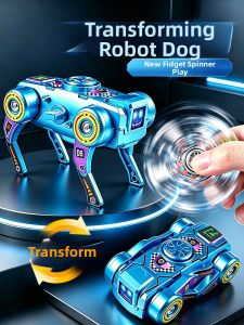 Transforming Robot Spin Top Toy