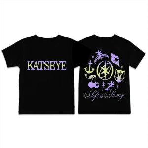 Bandai | Pop Star Katseye Print Kids T Shirt Girls Clothes Summer Short Sleeve T-Shirt Fashion Childrens Clothing Boy Cotton Casual Tops