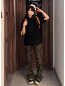 Quần Ống Rộng Nhiều Túi Quần Bảo Hộ Lao Động Phong Cách Mỹ Cho Nam Quần Ống Đứng Quần Ống Rộng Quần Dài Mùa Hè