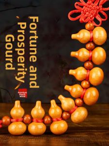SHANDI | Peach Wood Carved Gourd Hanging Ornament