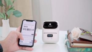 Máy in nhiệt mini cầm tay bluetooth Phomemo M110 tương thích với điện thoại và máy tính cho in tem mã vạch nhãn dán logo sticker