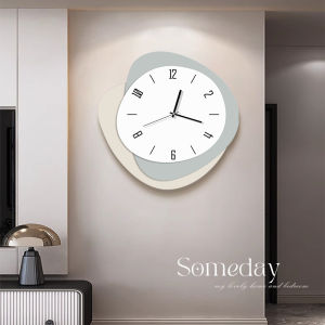 YIYUXUAN | Creamy Style Television Background Suitable Simple Artistic Design Wall Clock