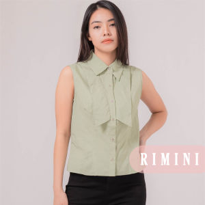 RIMINI - Atasan Wanita Bluss Vintage Tanpa Lengan Berkerah Katun XS-XL - Marvei Top 85784