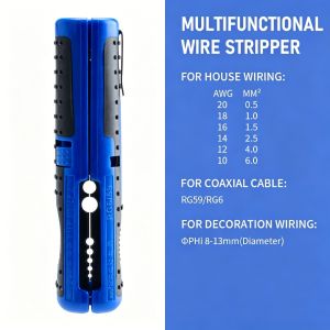 RG59 RG6 Multifunctional Cable Wire Stripper Cutter Pliers Hand Tool Hardware Tool Portable Anti-skid Handle Strip Pen Clip