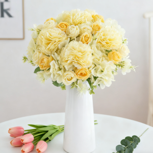 Silk Artificial Flowers Carnation Rose Wedding Wreath Bridal Bouquet Home Room Festival Outdoor Garden Yard Diy Gift Box Decorat