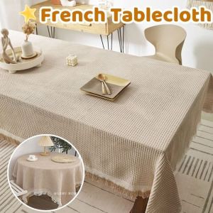 Cotton And Linen Tablecloth French Furniture Cover Tassel Tablecloth Coffee Table Cover