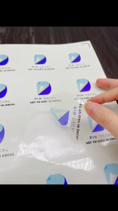 PIN DECAL - Decal nhựa trong suốt chống nước (loại dày 50mic) - khổ A4 A3 - in Laser Offset
