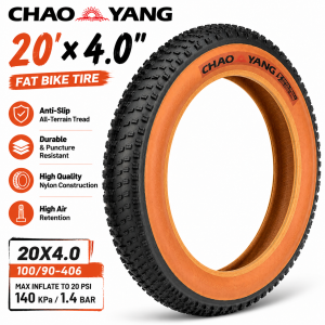 Chaoyang 20x4 0 Fat Bike Tire 100 90 406 Nylon Folding Bead Brown Sidewall All Terrain Snow Sand Ebike Tire