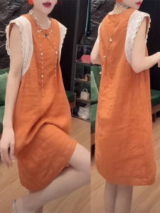 DAIXIANGFEIZI | Linen Cotton Large Size Ladies Dress Summer