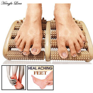 5-9 Row Wooden Foot Roller Wood Care Massage Reflexology Relax Relief Massager Spa Gift Anti Cellulite Detox Patch Foot Massager