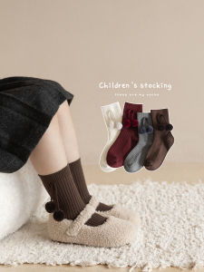 Thickened Cashmere Children Socks Autumn Winter Middle Tube Cute Korean Style Warm Baby Girls Socks Cotton Polyester Wool Blend