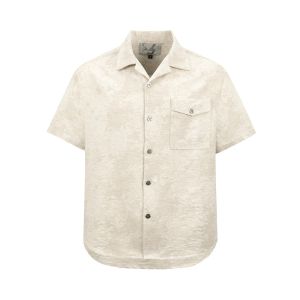 Merge Lab Commuter New Chinese Style Short Sleeve Cotton Linen Shirt Cuban Collar Half Sleeve Wide Clean Fit Mens Casual Shirt
