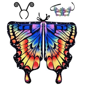 เสื้อคลุมปีกผีเสื้อสำหรับผู้หญิง ผ้าคลุมนางฟ้า ชุดแฟนซี ผ้าคลุมไหล่พิกซี่ สำหรับงานคาร์นิวัล ปาร์ตี้ การแสดงบนเวที การเล่าเรื่อง คอสเพลย์