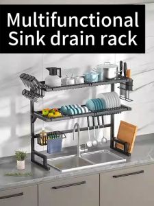 Stainless Steel Tableware Rack Kitchen Tableware Drain Storage Rack Accessories Suitable Single Double Sink Racks