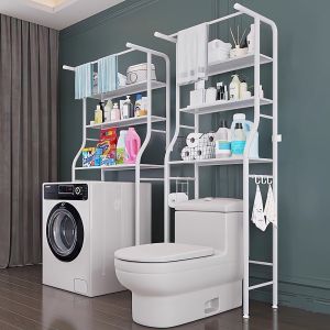 Bathroom Toilet Storage Rack Stand Multi-Layer No Drilling Required for Laundry Room And Balcony Organization