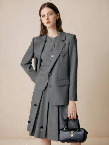 FAMANXUAN | Intellectual Gray Slightly Fitted Suit Jacket Spring New Arrival