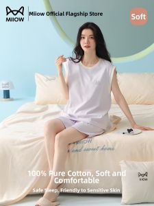 MiiOW | Cotton Summer Sleepwear with Padding Sleeveless Vest Light Homewear Set