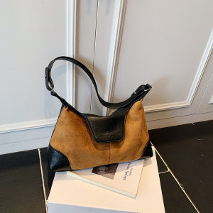 Casual Contrast Color Commuter Bag 2025 New Versatile Womens Crossbody Bag Retro Single Shoulder Underarm Bag Tote Bag