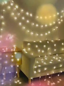 Snowflake Lights String LED Fairy Festoon Light USB Plug For Indoor Bedrooms Balcony Outdoor Gardens Wedding Party Decoration