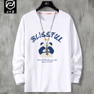 Loose Fit Mens Long Sleeve T-Shirt plus Size Cotton Spring Autumn Printed Basic Shirt Youth Fashion Casual Wear round Neck