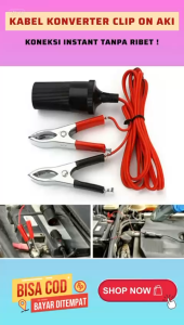 Socket Soket Female Car Lighter 1.5 M Sambungan Charger Kabel Jepitan Capit Buaya Aki FL-58 Siap Pakai