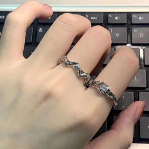 2pcs Moonlight Stone Ring Irregular Designed Opening Adjusting Ring Korean Jewelry Advanced Style Versatile Rings Gift for Girls