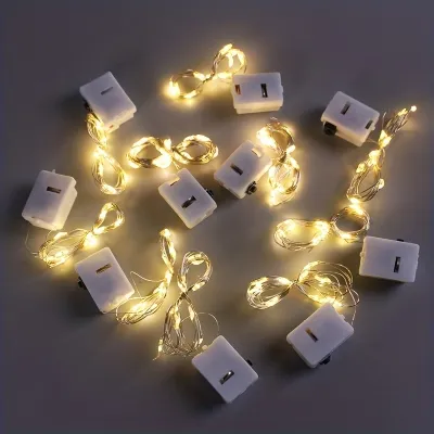 10pcs Mini Waterproof Fairy Lights With Copper Wire Twinkle 3 10/20 Speed Modes Mini String Lights Twinkle Firefly Lights