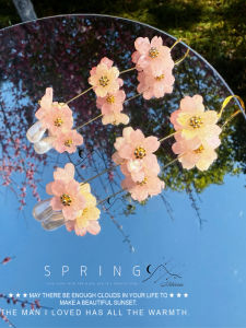 Original Design Cherry Blossom Earrings Womens Luxury Lightweight S925 Silver Needle Ear Jewelry Fashionable Handmade