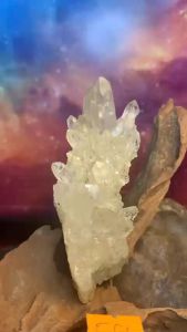 Bụi đá Thạch Anh Lemurian tự nhiên pha lê tán sắc chớp nhọn lung linh năng lượng vũ trụ mã 581