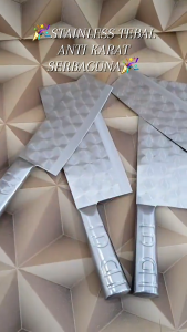 Golok daging stainless Diamond No. 2 dan No. 4 Pisau cincang cacah potong iris daging super tajam