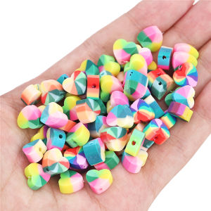 30 cái hình trái tim hạt Hạt đất sét polymer nhiều màu hạt đệm rời cho Hoa Tai Vòng Tay Vòng Cổ Tự làm phụ kiện làm đồ trang sức