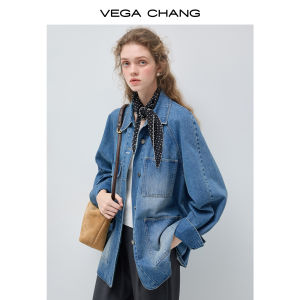 VEGA CHANG | Áo Khoác Jeans Phong Cách Slack